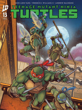 Load image into Gallery viewer, Teenage Mutant Ninja Turtles #13 Aurelio Mazzara Virgin/Trade + Jason Flowers Black Saber Exclusive