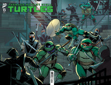 Load image into Gallery viewer, Teenage Mutant Ninja Turtles #13 Aurelio Mazzara Virgin/Trade + Jason Flowers Black Saber Exclusive