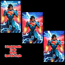 Load image into Gallery viewer, ABSOLUTE SUPERMAN #18 DAVE WILKINS SET OF 3 BOOKS TRADE/ VIRGIN/ SPOT FOIL