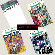 Load image into Gallery viewer, Oni Press: RICK AND MORTY VS THE UNIVERSE #1 (OF 4) Black Saber Comics Bundle Cover Set of 4 of A B C D (In Store Date 7/9/25)