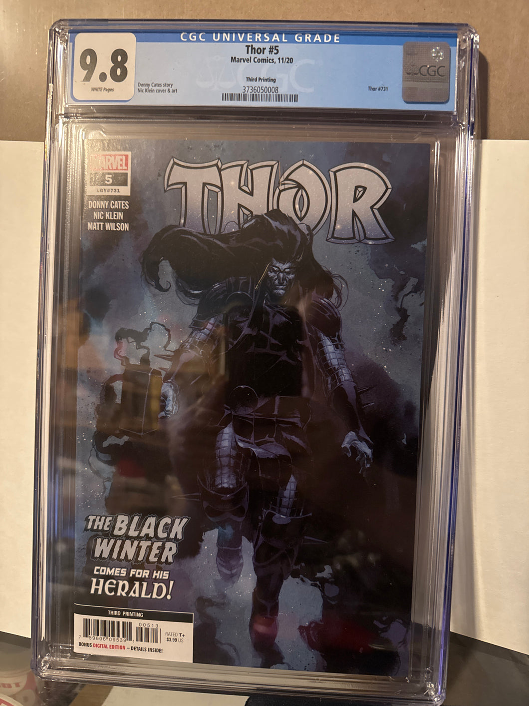 Thor #5 3rd Print CGC 9.8 1st Full Appearance of Black Winter Marvel 2020 Cates