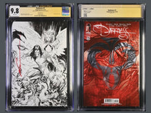 Load image into Gallery viewer, DARKNESS (2025) #1 CVR J INC 1:500 MARC SILVESTRI SIGNED B&amp;W VIRGIN VAR + WITCHBLADE #1 IMAGE (2024) 1:500 SIGNED MARC SILVESTRI B&amp;W VIRGIN both CGC 9.8
