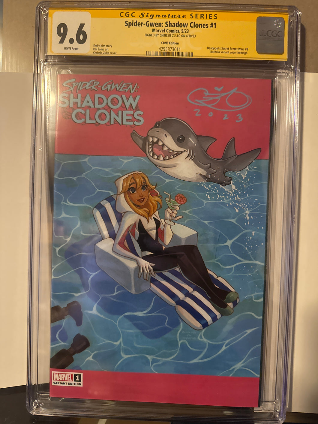 CHRISSIE ZULLO'S   Spider-Gwen: Shadow Clones #1 CBNS exclusive CGC 9.6 signed