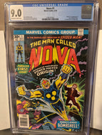 Nova #1 CGC 9.0 1st Appearance Nova 1976 off white to white pages