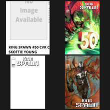 Load image into Gallery viewer, KING SPAWN #50 CVR A TODD MCFARLANE, CVR B PUPPETEER LEE VAR, CVR C SKOTTIE YOUNG &amp; COVER D SKETCH 4 BOOK COVER SET BUNDLE BLACK SABER COMICS
