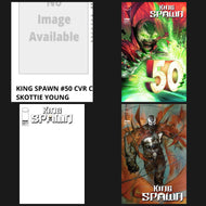 KING SPAWN #50 CVR A TODD MCFARLANE, CVR B PUPPETEER LEE VAR, CVR C SKOTTIE YOUNG & COVER D SKETCH 4 BOOK COVER SET BUNDLE BLACK SABER COMICS