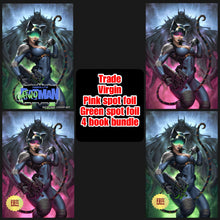Load image into Gallery viewer, Kunkka Absolute Catwoman #1 Kendrick Lim SET OF 4 TRADE/ PINK VIRGIN/ SPOT FOIL GREEN AND PINK VIRGIN
