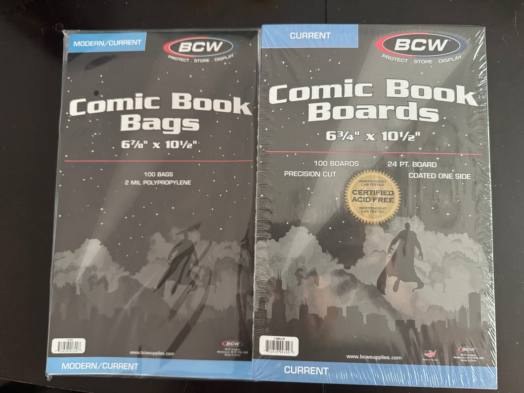 100 CURRENT MODERN COMIC BAGS & BOARDS