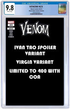 Load image into Gallery viewer, VENOM 23 BY Ivan Tao SPOILER VARIANT NEW SYMBIOTE on COVER  BLACK SABER COMICS EXCLUSIVE
