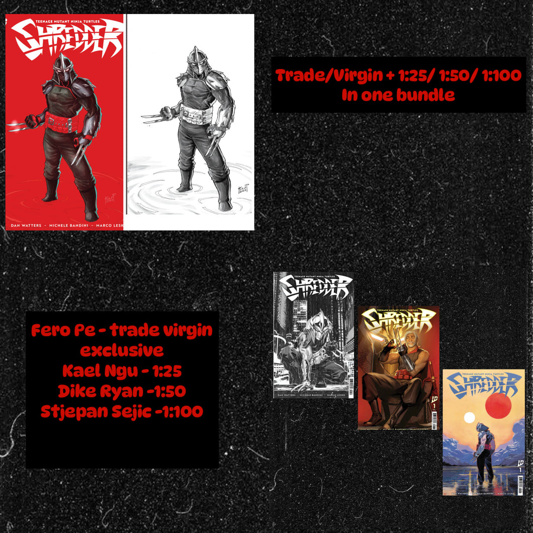 Teenage Mutant Ninja Turtles: Shredder #1 BLACK SABER COMICS Exclusive - Cover Art by Fero Pe VIRGIN/TRADE (1:100 SEJIC + 1:50 Ruan + 1:25 NGU ) 5 Book BUNDLE