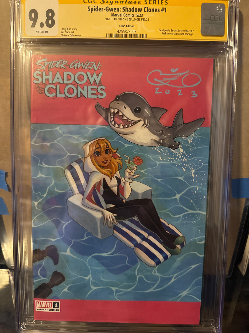 CHRISSIE ZULLO'S   Spider-Gwen: Shadow Clones #1 CBNS exclusive CGC 9.8 signed